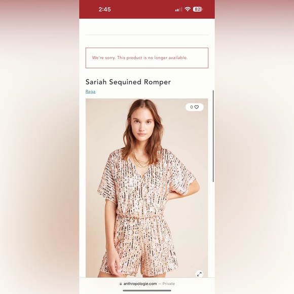 NWT Raga Anthropologie Seriah Sequin Romper - Picture 3 of 4